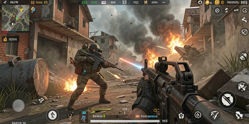 Gameplay seru dengan aksi dari berbagai senjata di 66D.