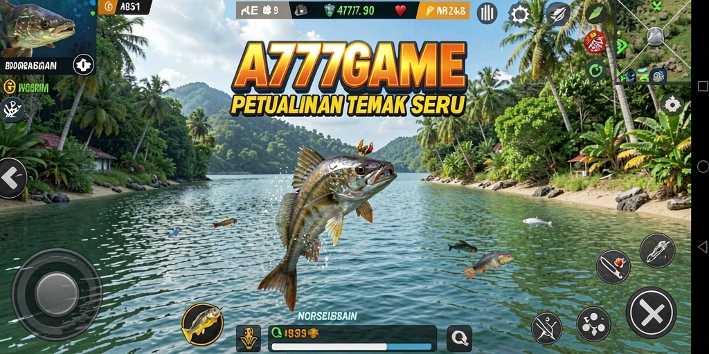 Gameplay A777GAME dengan aksi menembak ikan yang seru.