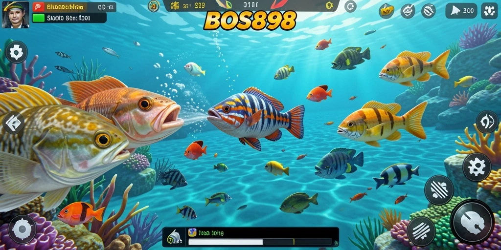 Tampilan gameplay seru dalam game Tembak Ikan BOS898.