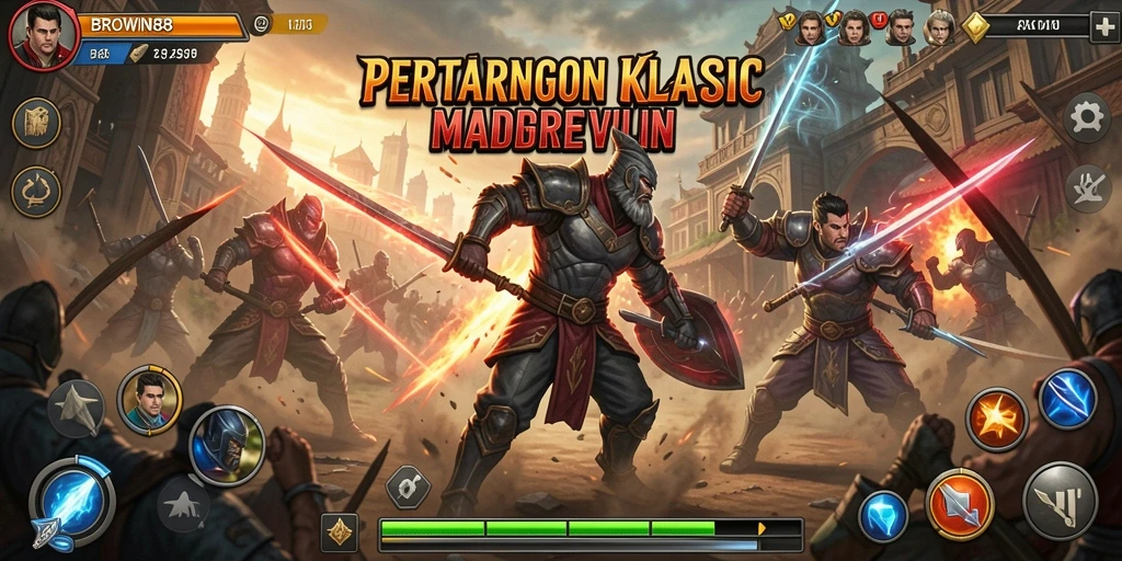 Tangkapan layar gameplay <strong>BROWIN88</strong> menunjukkan intensitas pertarungan yang spektakuler.