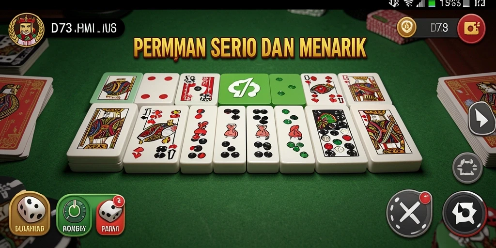Screenshot gameplay D73 yang menampilkan aksi seru permainan Domino.