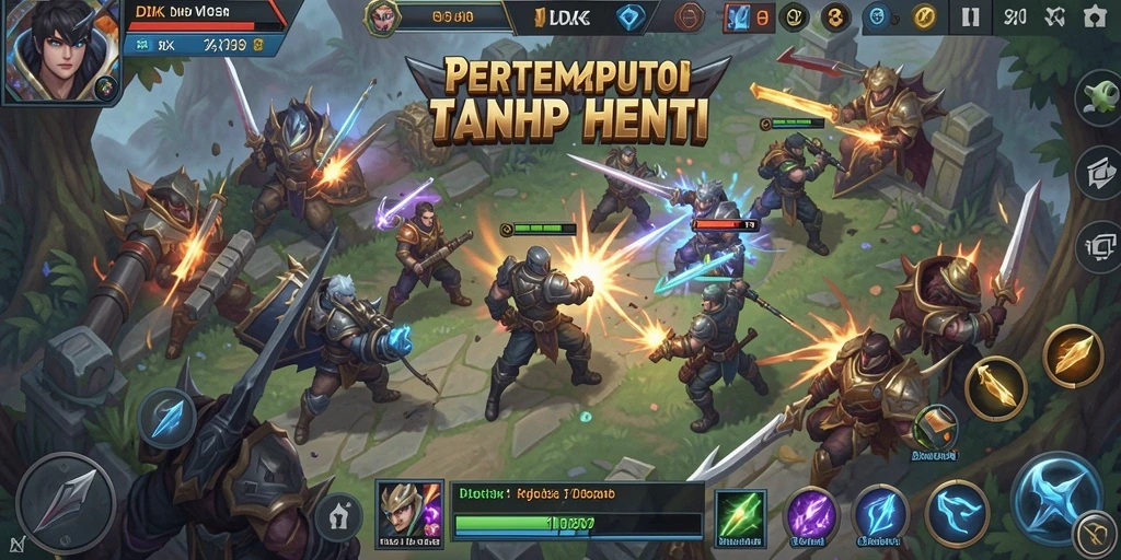 Screenshot DKK menunjukkan aksi mendebarkan dalam gameplay MOBA.