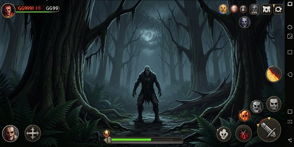 Gameplay GG999 menampilkan suasana Horror yang mencekam dan mendebarkan.