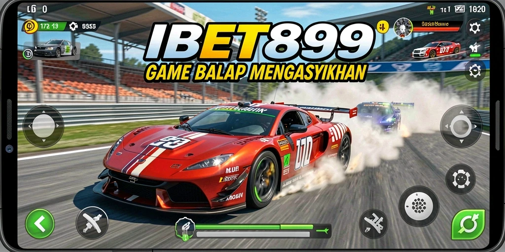 Tampilan menarik dari gameplay balap mobil di IBET899.