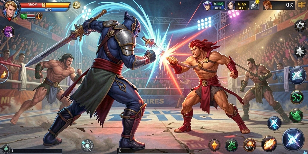Screenshot pertarungan seru dari gameplay ID098.