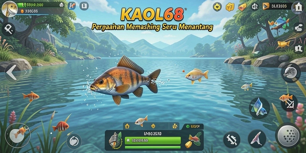 Tampilan gameplay KAOL68 dengan aksi memancing yang seru.