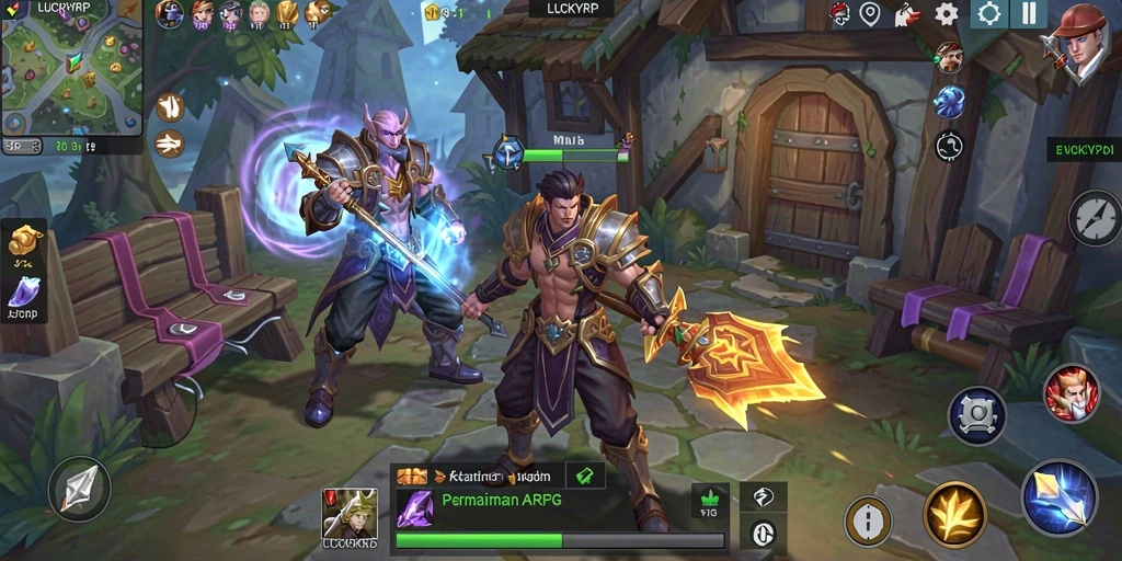 Screenshot gameplay <strong>LUCKYRP</strong> menampilkan aksi pertarungan yang mendebarkan.