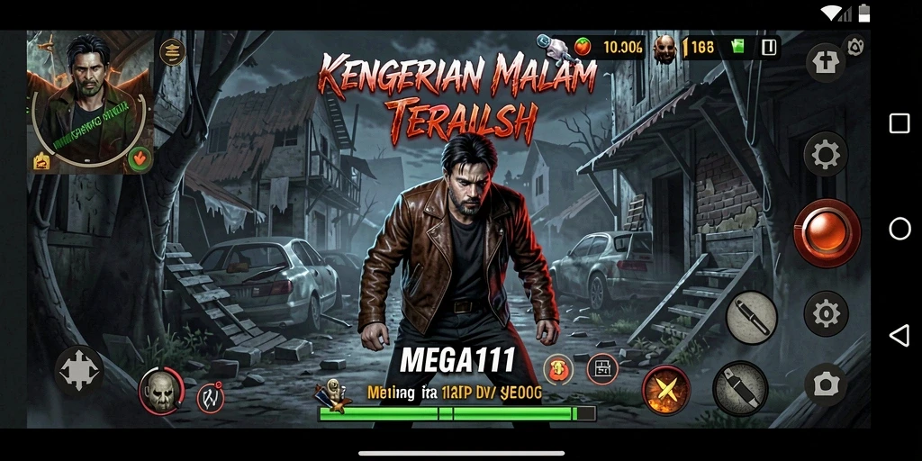Gameplay Horror mendebarkan di MEGA111 dengan suasana mencekam.