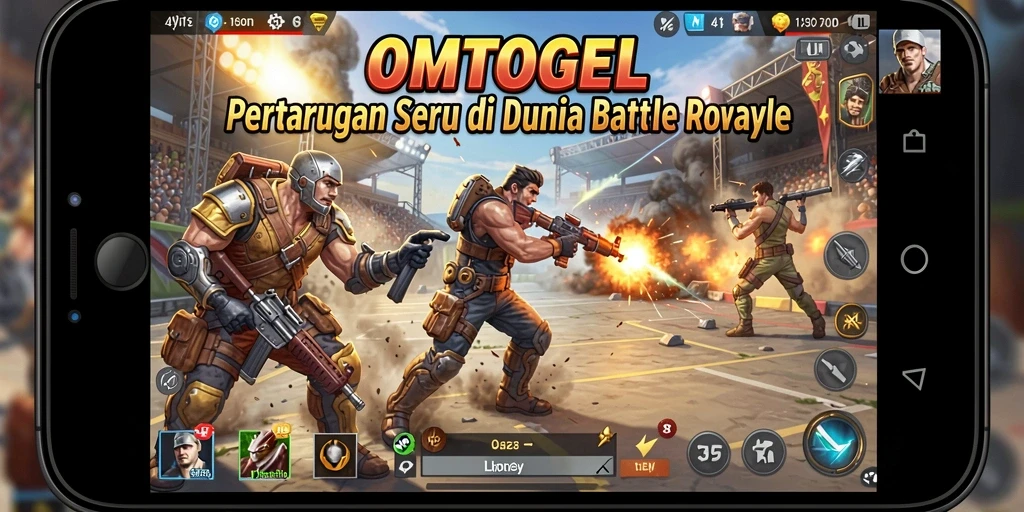 Screenshot gameplay OMTOGEL menampilkan aksi pertarungan yang mendebarkan.