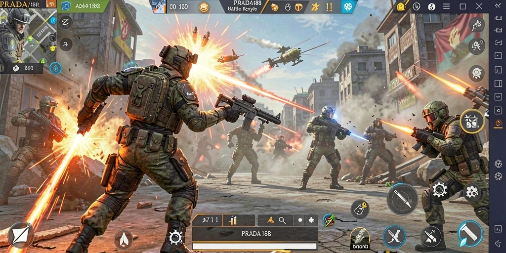 Tampilan seru pertarungan Battle Royale di PRADA188.