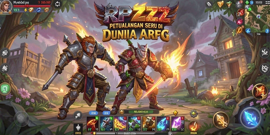 Screenshot gameplay RPZZZ yang menampilkan aksi pertempuran seru.
