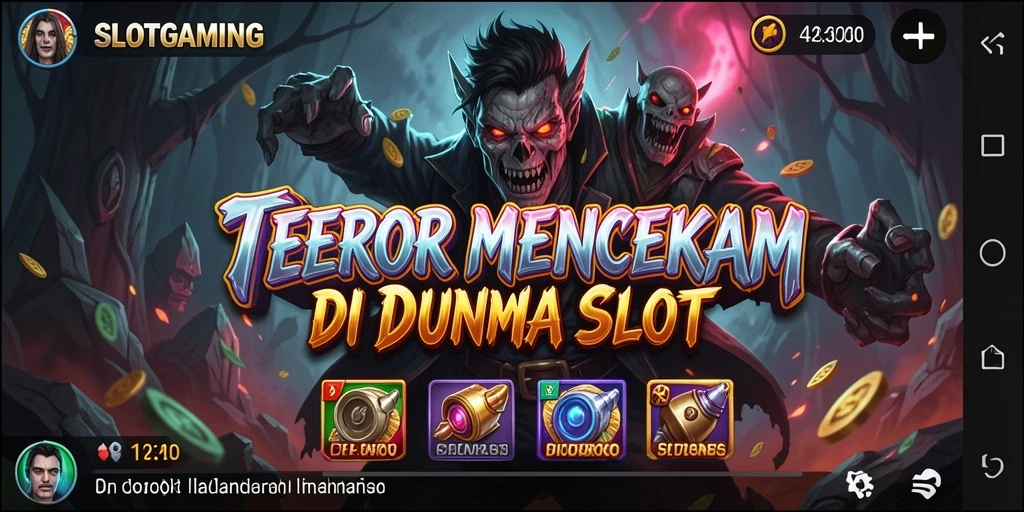 Tampilan gameplay SLOTGAMING yang penuh ketegangan dan horor.