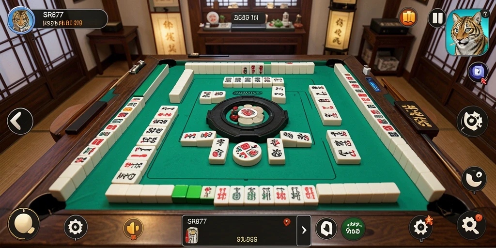 Tampilan menarik dari gameplay Mahjong di SR877.