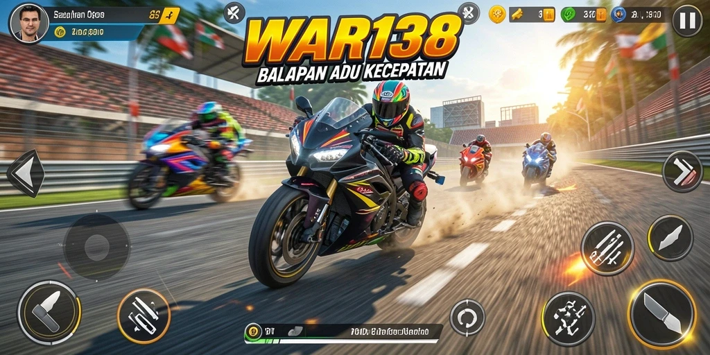 Gameplay menegangkan dalam balapan motor dengan visual yang memukau.